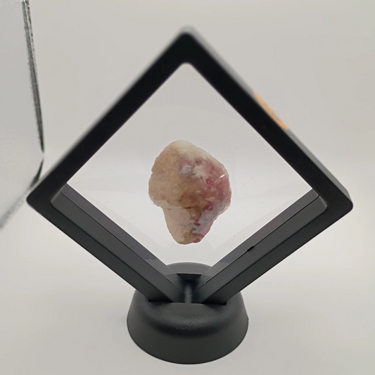Natural Pink-Red Tourmaline Crystal in Floating Display