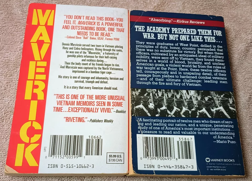 Maverick & Duty, Honor, Vietnam - Vietnam War Memoirs Lot of 2 Books
