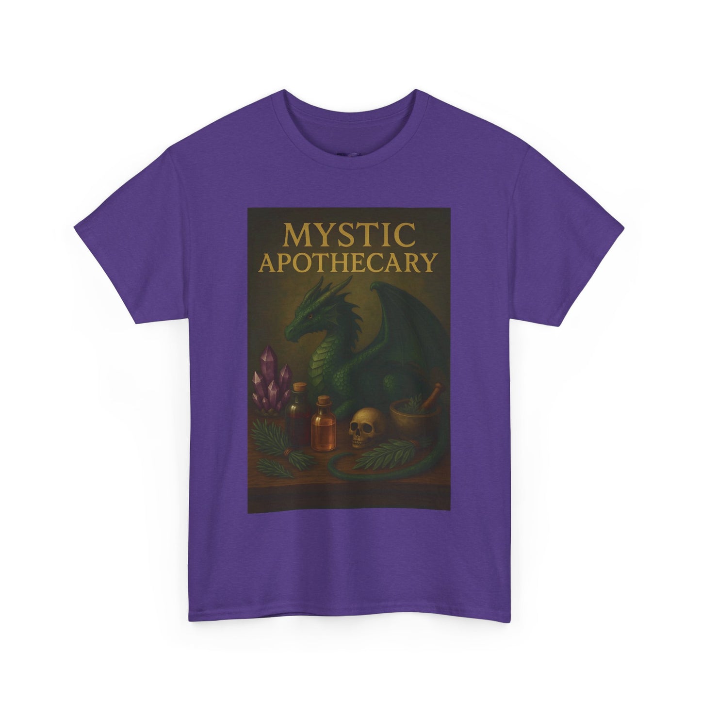 Mystic Apothecary Dragon Tee – Unisex Cotton Shirt for Fantasy Lovers