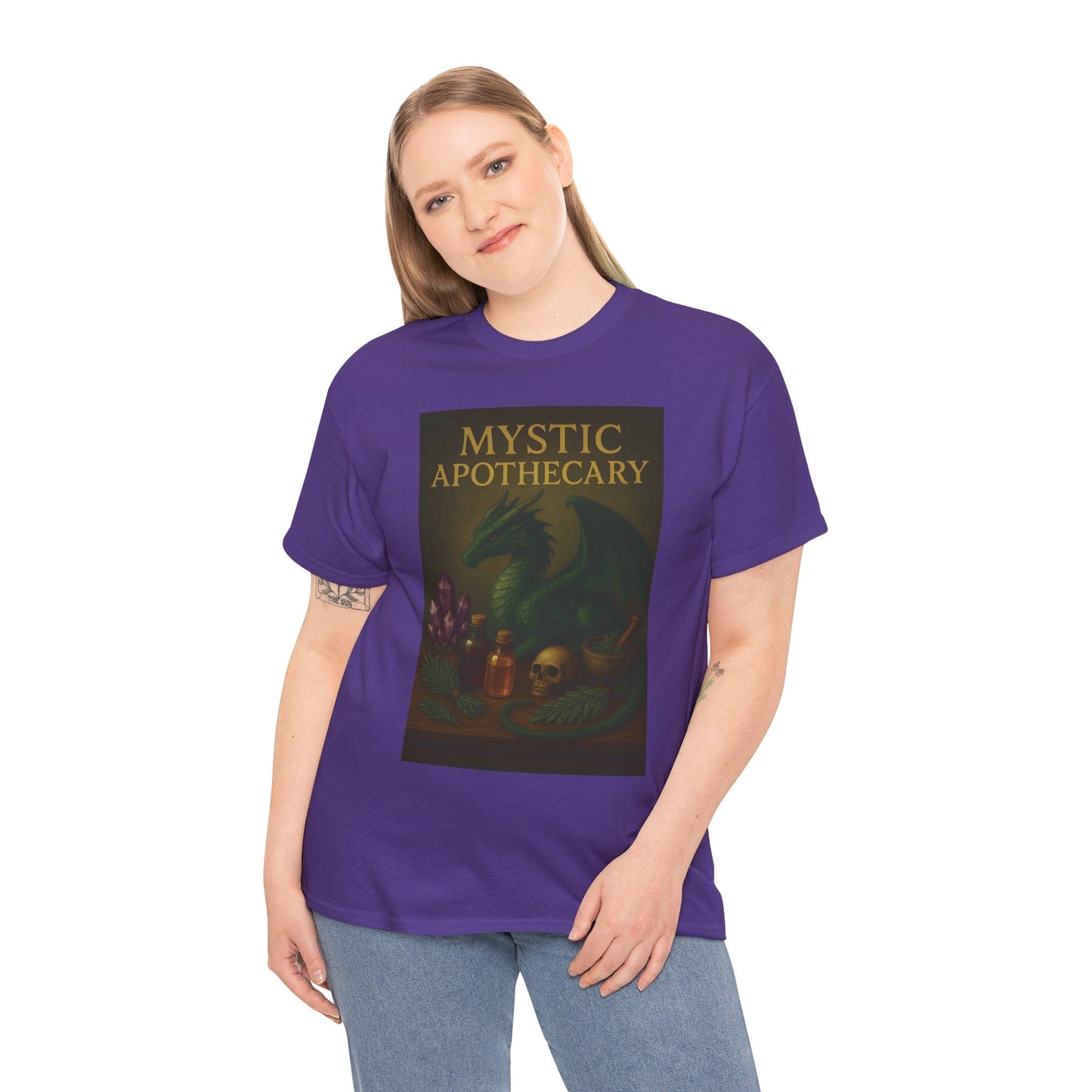 Mystic Apothecary Dragon Tee – Unisex Cotton Shirt for Fantasy Lovers