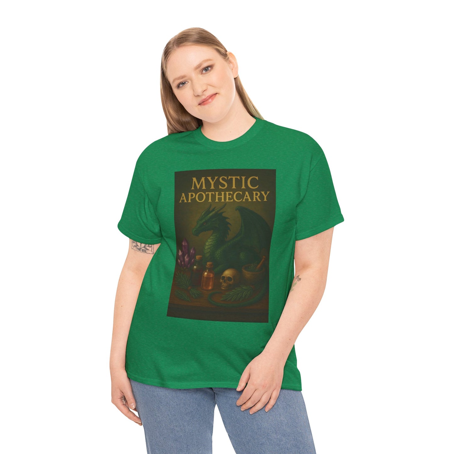 Mystic Apothecary Dragon Tee – Unisex Cotton Shirt for Fantasy Lovers