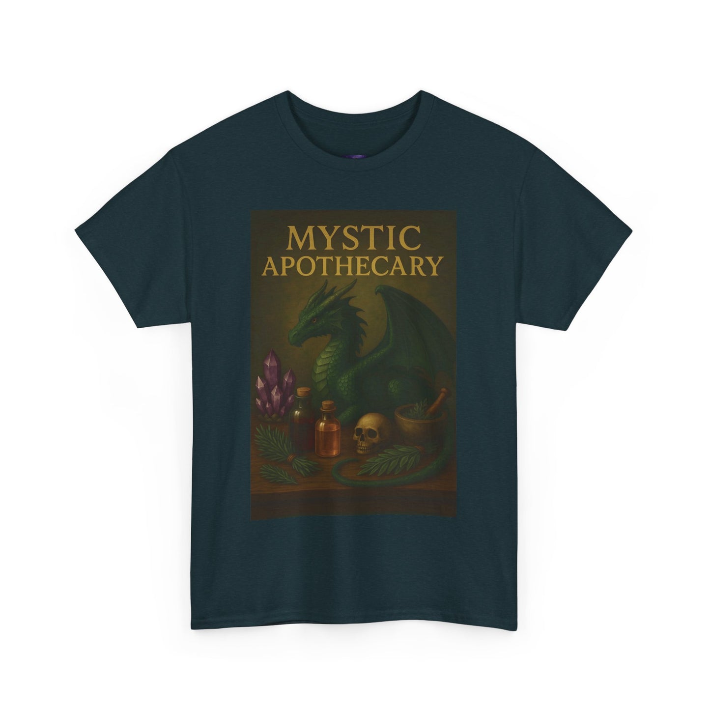 Mystic Apothecary Dragon Tee – Unisex Cotton Shirt for Fantasy Lovers