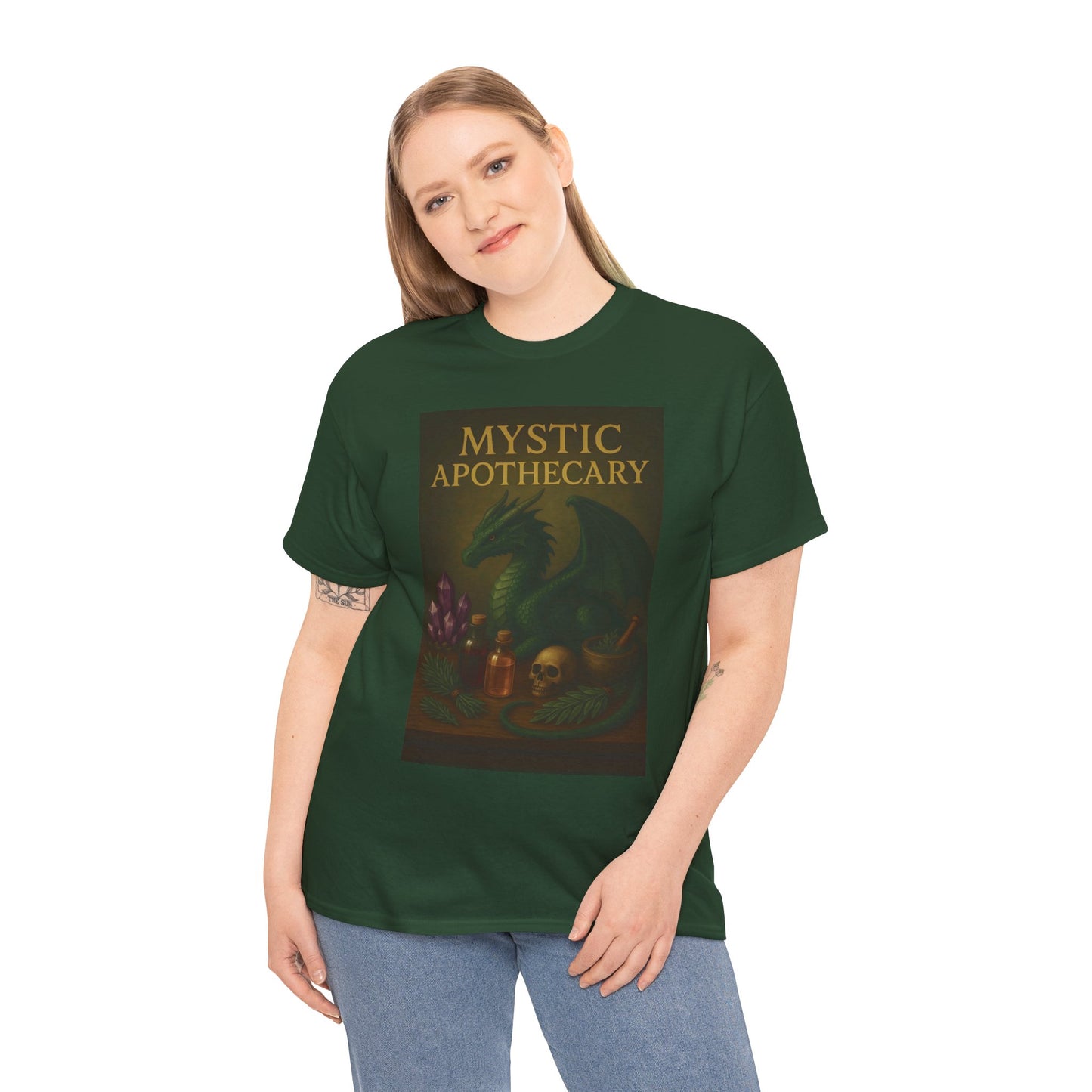 Mystic Apothecary Dragon Tee – Unisex Cotton Shirt for Fantasy Lovers