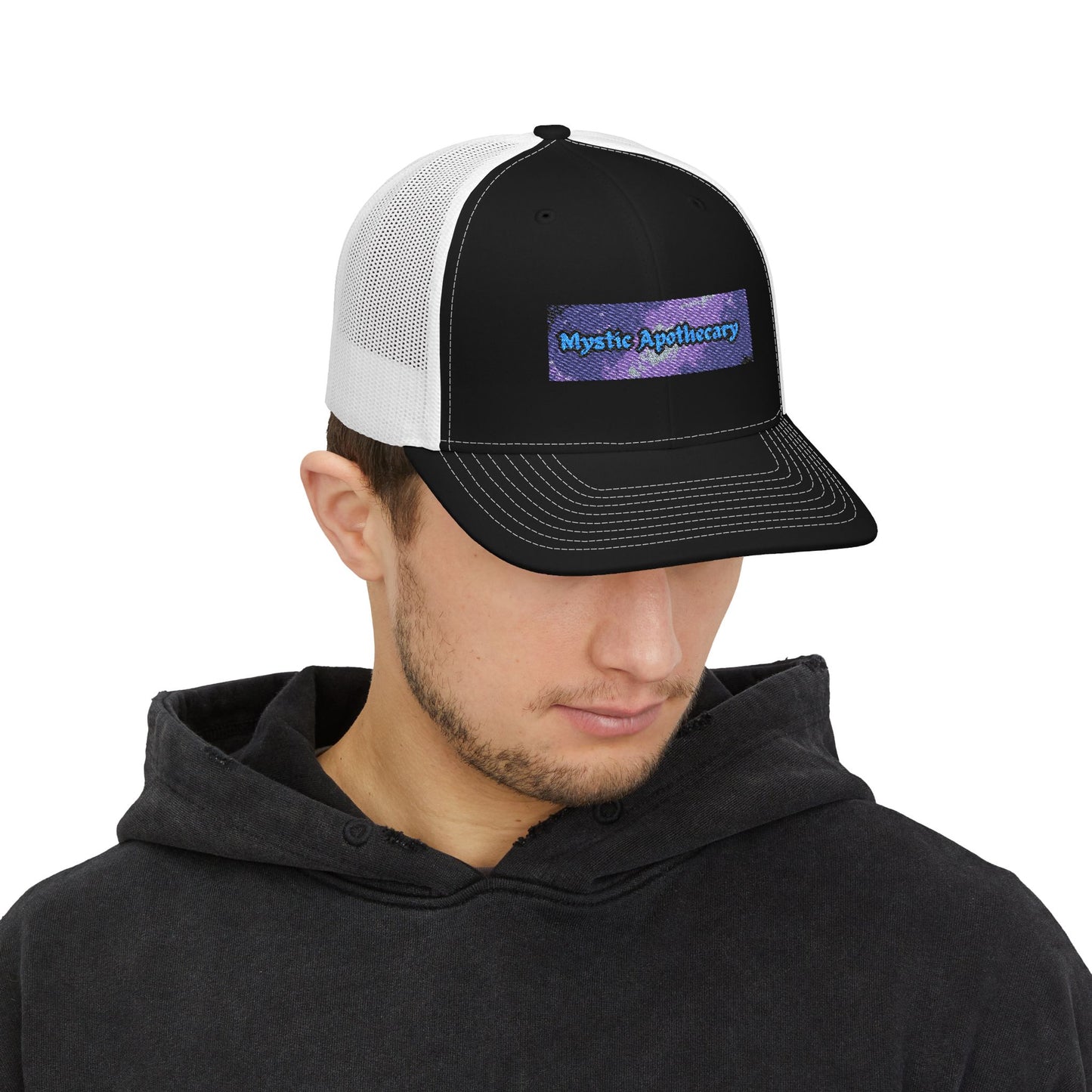 Mystic Apothecary Trucker Hat – Boho Snapback for Herbalists and Outdoors