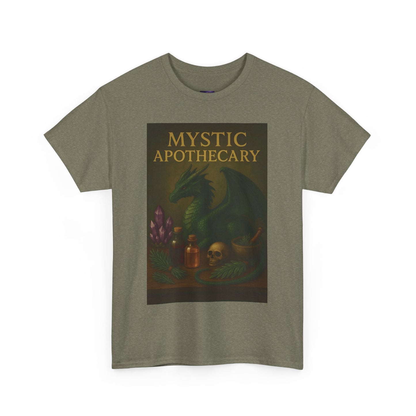 Mystic Apothecary Dragon Tee – Unisex Cotton Shirt for Fantasy Lovers