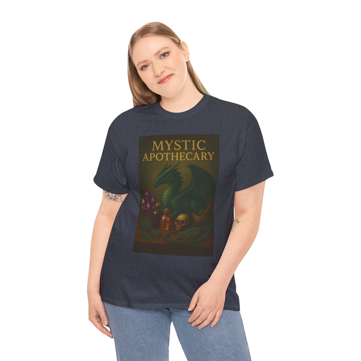 Mystic Apothecary Dragon Tee – Unisex Cotton Shirt for Fantasy Lovers