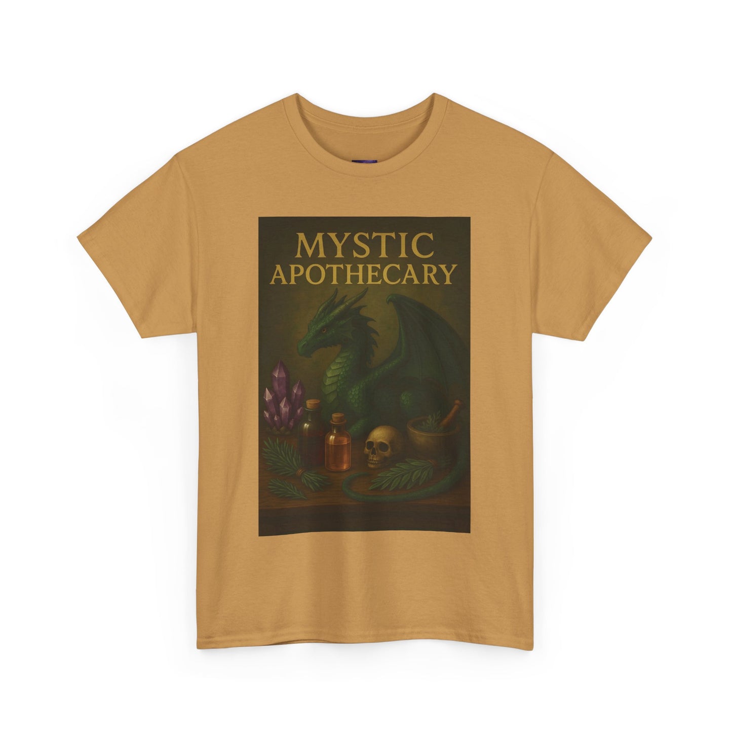 Mystic Apothecary Dragon Tee – Unisex Cotton Shirt for Fantasy Lovers
