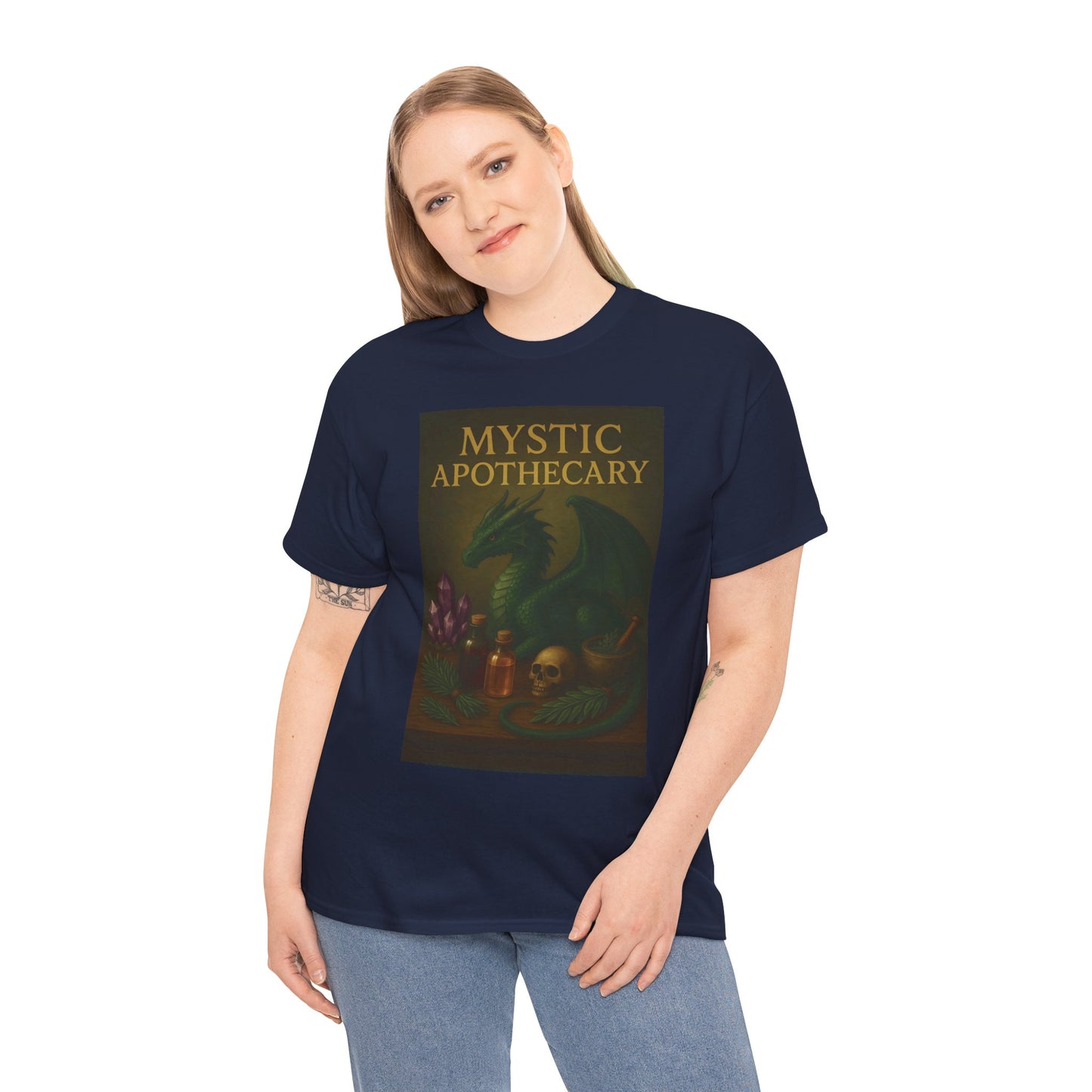 Mystic Apothecary Dragon Tee – Unisex Cotton Shirt for Fantasy Lovers