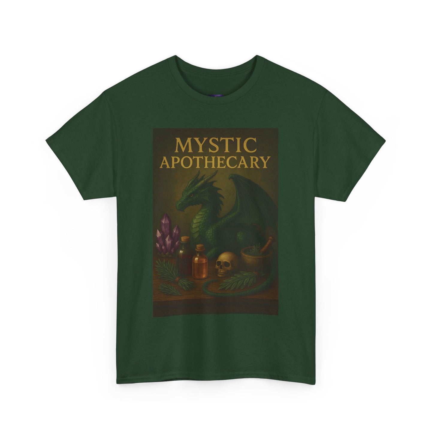 Mystic Apothecary Dragon Tee – Unisex Cotton Shirt for Fantasy Lovers